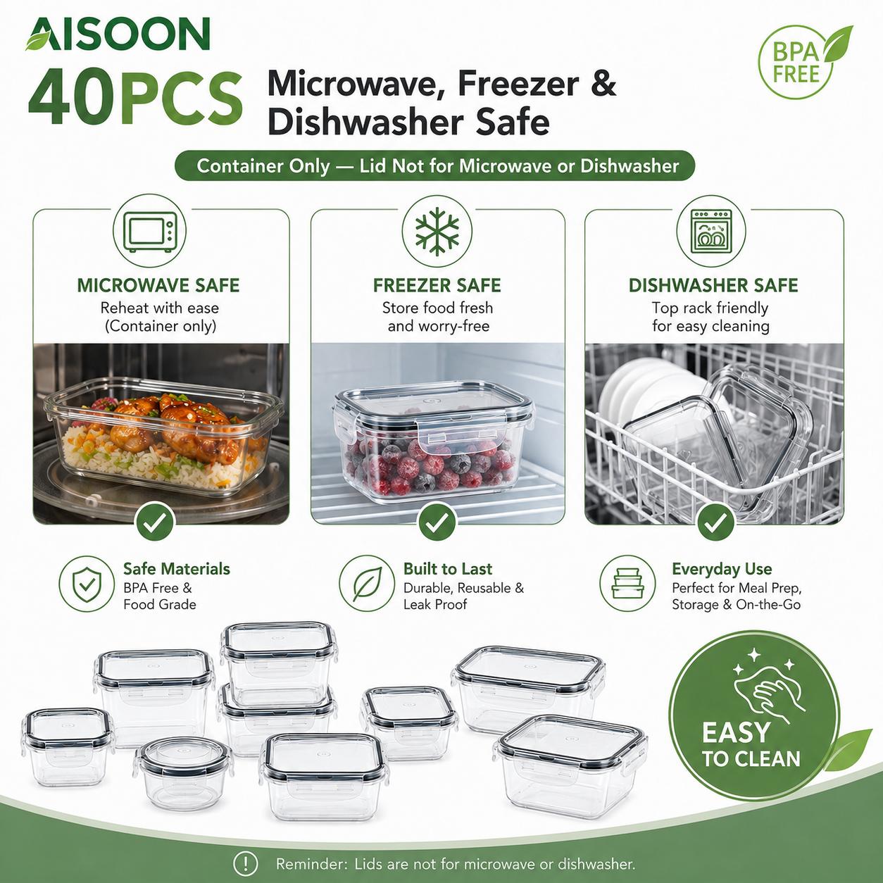 40PCS Airtight Food Storage Co - Meal Prep Kitchen review and price