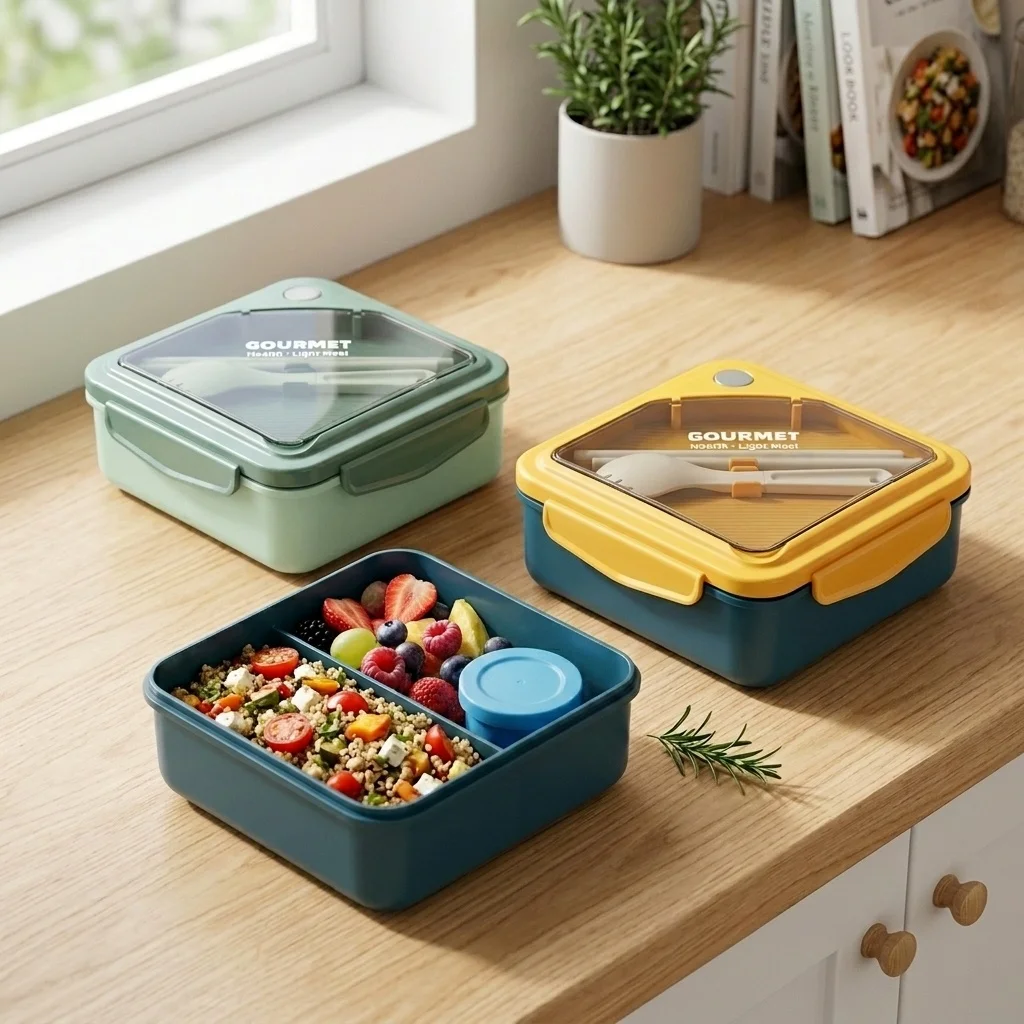 Sealed Plastic Bento Lunch Box - Meal Prep Or Prep Meal review and price