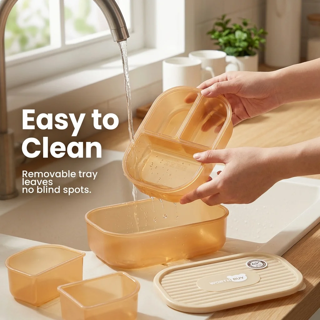 Divided Plastic Bento Box 3 Co - Meal Prep Or Prep Meal review and price