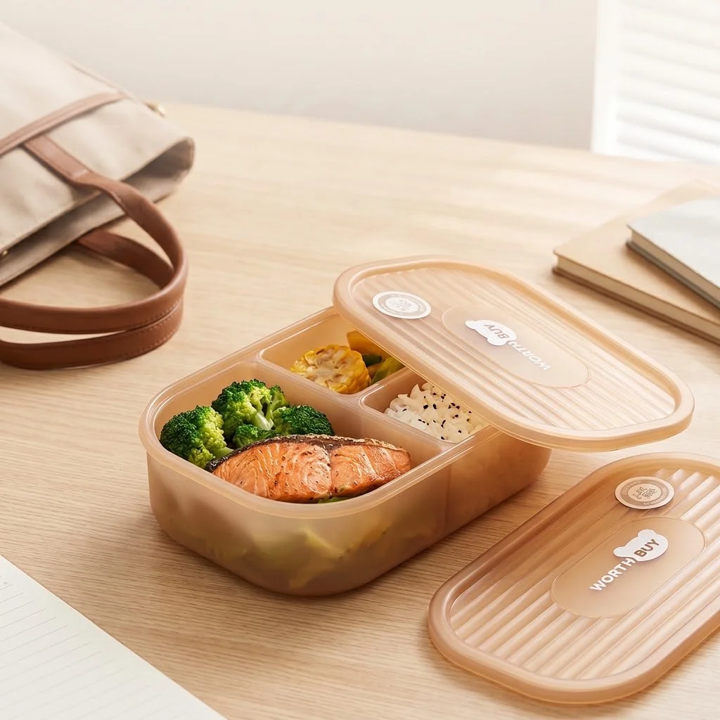 Kids Bento Lunch Box 3 Compart - Meal Prep Or Prep Meal review and price
