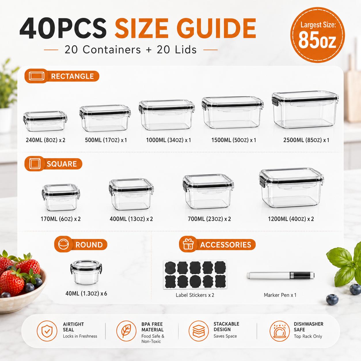 50Pcs/25-Pack Airtight Food St - Meal Prep Kitchen review and price